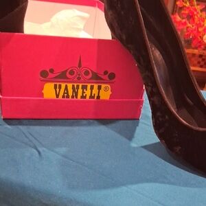 Vaneli Women's Elegant Black Patterned Heels